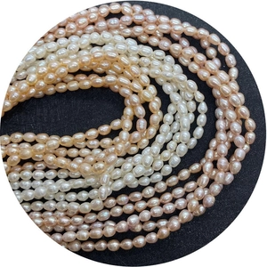 Natural freshwater rice pearls in white yellow and pink colors for DIY jewelry making