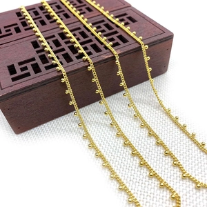 Gold Plated Copper Round Bead Twist Chain For DIY Necklace Bracelet Jewelry Making Accessories Minimalist Jewelry Components