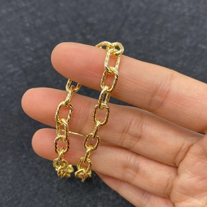 Golden oval link chain with spiral twisted texture for DIY jewelry making 6x10mm 10m roll