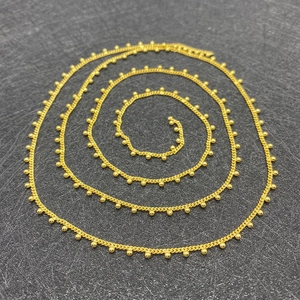 Golden bead twist chain for jewelry making, 2mm metallic links for DIY necklaces and bracelets