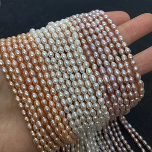 Natural freshwater rice pearls in white, pink and purple for DIY jewelry making