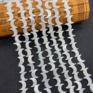Natürliche Perlmutt Künstliche Perlen Halbmond Form Lose Künstliche Perlen Für Schmuckherstellung Weiß Irisierende Muschelperlen DIY Handgefertigtes Zubehör