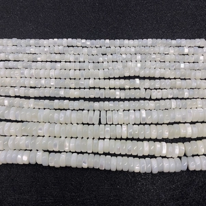 Cuentas de nácar blanco natural con brillo iridiscente para creación de joyería