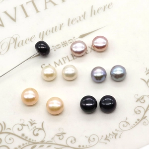 Mix of colorful round freshwater pearls in white pink and black for DIY jewelry making