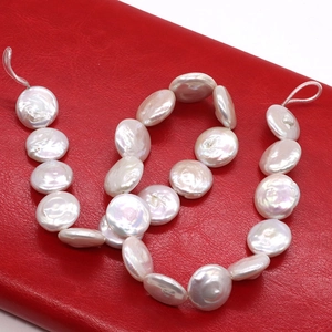 Tira de perlas naturales de agua dulce blancas de 16-17mm para hacer joyas DIY