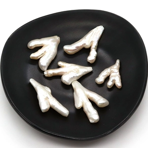 Natural white baroque freshwater pearl beads in unique claw shape for DIY jewelry making