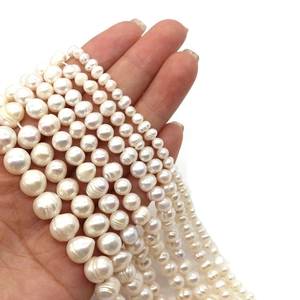 Sartas de perlas naturales de agua dulce blancas de 2mm a 13mm para creación de joyas