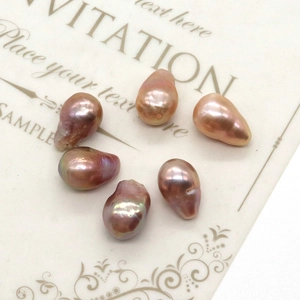 Glänzende 9-15mm Edison Barockperlen in Lavendel und Champagner für Schmuckdesign