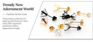 Gros plan sur boucles d'oreilles en acier inoxydable avec zircons AAA transparents