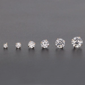 Boucles d'Oreilles Clous en Acier Inoxydable avec Zircon Cubique Pour Femmes Hommes Hypoallergénique Rond AAA Zircone 4-Griffes Bijoux de Mode