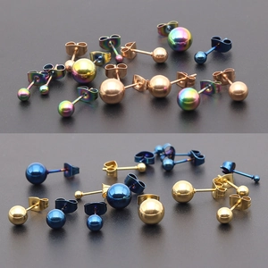 Minimalistische Edelstahl Kugel Ohrstecker Für Damen Herren Poliert Geometrisch Rund Kugel Piercing Mode Täglicher Schmuck