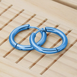 Minimalist Titanium Stainless Steel Hoop Earrings For Men Women Polished Round Geometric Circle Ear Buckle Basic Fashion Jewelry
