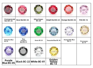 Tabella colori orecchini a lobo in zircone AAA 4mm con 16 varianti e codici