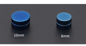 Blue magnetic titanium steel ear clips in 10mm and 8mm sizes for non-pierced ears