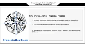 Detail van 7mm AAA zirkonia oorbel met 4-klauw zetting en holle structuur