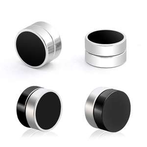 Minimalist Titanium Steel Magnetic Ear Clips For Men Women No Piercing Round Epoxy Magnet Stud Earrings Trendy Jewelry