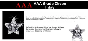 Vue macro d'un oxyde de zirconium AAA en forme d'étoile de 5mm avec taille diamant