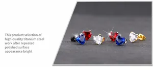 Boucles d'oreilles cœur en acier titane avec zircons AAA colorés et finition polie
