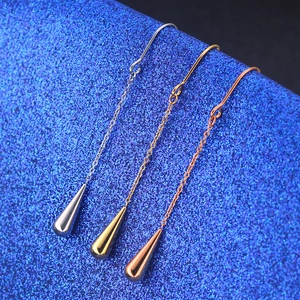 Minimalistische Roestvrijstalen Waterdruppel Hangende Oorbellen Lange Ketting Traan Haak Oorbellen Voor Vrouwen Titaniumstalen Sieraden