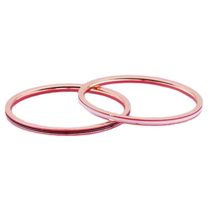 Bagues en acier inoxydable or rose avec huile goutte à goutte noire et blanche