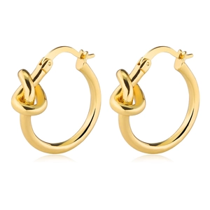 Chic minimalist gold knot earrings for women featuring elegant polished metal finish
