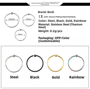 Set de anillos de acero de titanio en tallas 8mm, 10mm y 12mm en cuatro acabados de metal