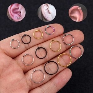 Aro de Bola Presa de Acero Inoxidable Minimalista Aro de Nariz Aro de Labio Joyería de Perforación Corporal Unisex Moda