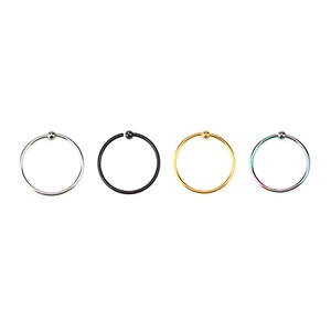 Conjunto de anillos para nariz y labios de acero de titanio en plata, oro, negro y arcoíris
