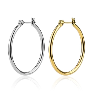 Massive Edelstahl-Creolen in Gold- und Silberoptik mit hochglanzpoliertem Finish