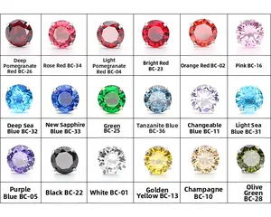 Grille de 18 variantes de couleurs de boucles d'oreilles rondes en zircon et acier titane