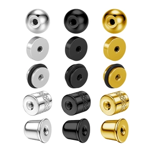 Stainless Steel Internal Thread Earring Backs Ball Disc Cone Replacement Screw-on Earring Stud Accessories For Piercing Jewelry