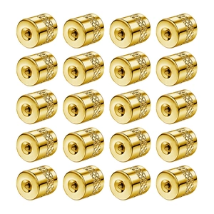 Set of 20 gold plated stainless steel knurled safety ear nuts with threaded lock design