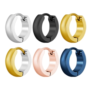 Mode Roestvrij Stalen Huggie Hoop Oorbellen Voor Vrouwen Mannen Minimalistisch Gepolijst Titanium Staal Oor Gespen Geometrische Sieraden Accessoires