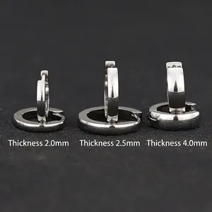 Roestvrijstalen creolen verkrijgbaar in diktes van 2,0 mm, 2,5 mm en 4,0 mm dik