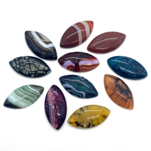 Polished dragon vein agate beads in marquise shape for DIY jewelry making accessories
