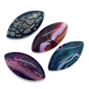 Natural marquise dragon vein agate stones 19x39mm for DIY jewelry making accessories