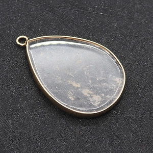 Water drop shaped natural stone pendant with gold metal edge for DIY jewelry making