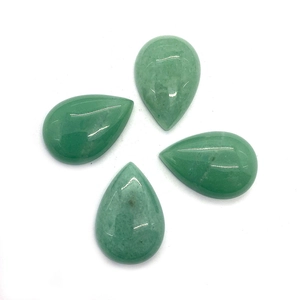 Polished pear-shaped green aventurine natural stone cabochons for DIY jewelry making