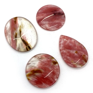 Natural red stone pendant set with oval and teardrop shapes for DIY jewelry making
