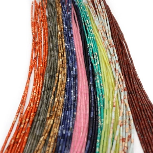 Natural emperor stone 2x4mm cylinder tube beads in multi-color sets for DIY jewelry