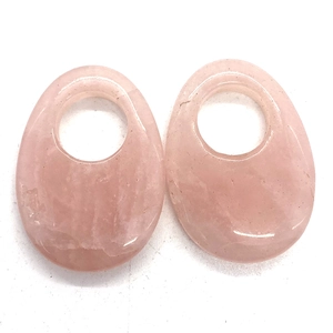 Natural pink rose quartz water drop stone pendants with smooth polished finish