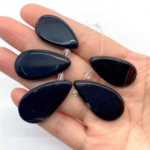 Natürliche schwarze Achat-Wassertropfen-Anhänger in 16x28mm für DIY-Schmuckherstellung