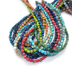 5x7mm irregular imperial jasper beads in vibrant multi-colors for DIY jewelry making