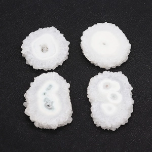 Natural White Crystal Solar Quartz Raw Stone Slices Irregular Polished Druzy Beads For DIY Jewelry Making Pendants