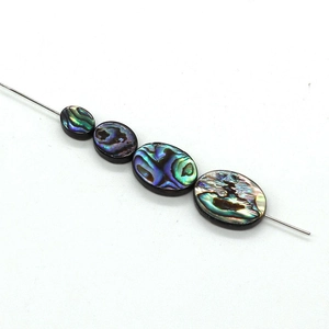 Perles ovales en nacre d'abalone avec reflets irisés pour la création de bijoux DIY