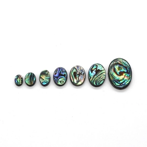 Perles ovales en nacre d'abalone naturelle avec reflets irisés colorés en plusieurs tailles