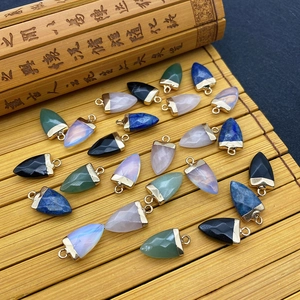 Pendentifs en pierre naturelle en forme de flèche avec plaquage or pour bijoux