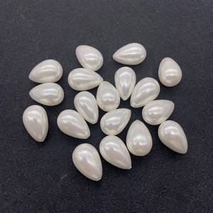 Polished white teardrop-shaped imitation pearls for DIY jewelry making and crafting
