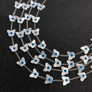 Natürliche Perlmutt Schmetterlingsperlen mit Evil Eye Design für DIY Schmuckherstellung