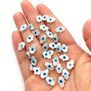Cuentas de concha mano de Fátima con ojo turco para creación de joyería DIY